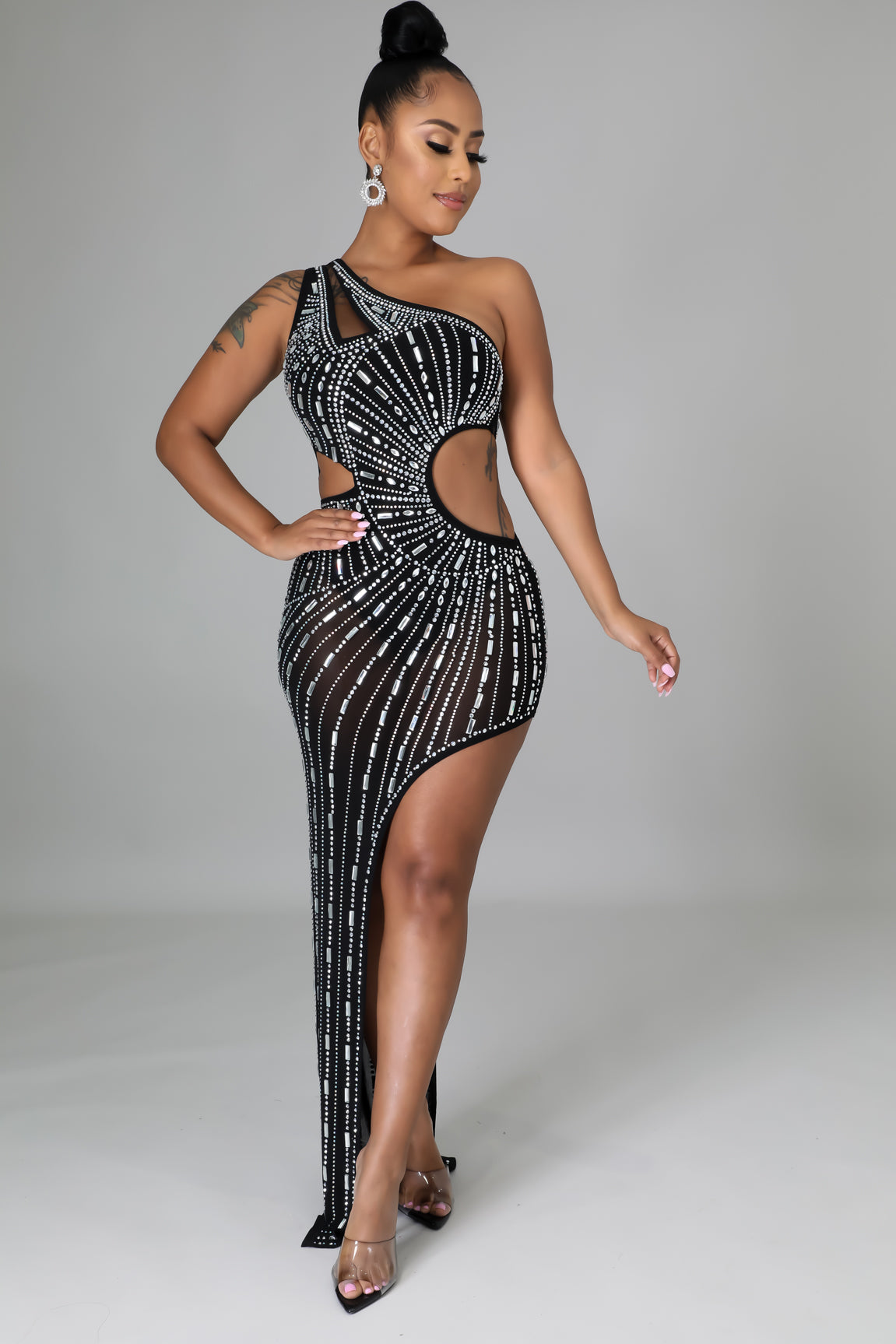 GROWN AND SEXY RHINESTONE DRESS - Feelin' Myself Boutique