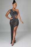 GROWN AND SEXY RHINESTONE DRESS