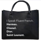 I SPEAK A DIFFERENT LANGUAGE TOTE (FRENCH)