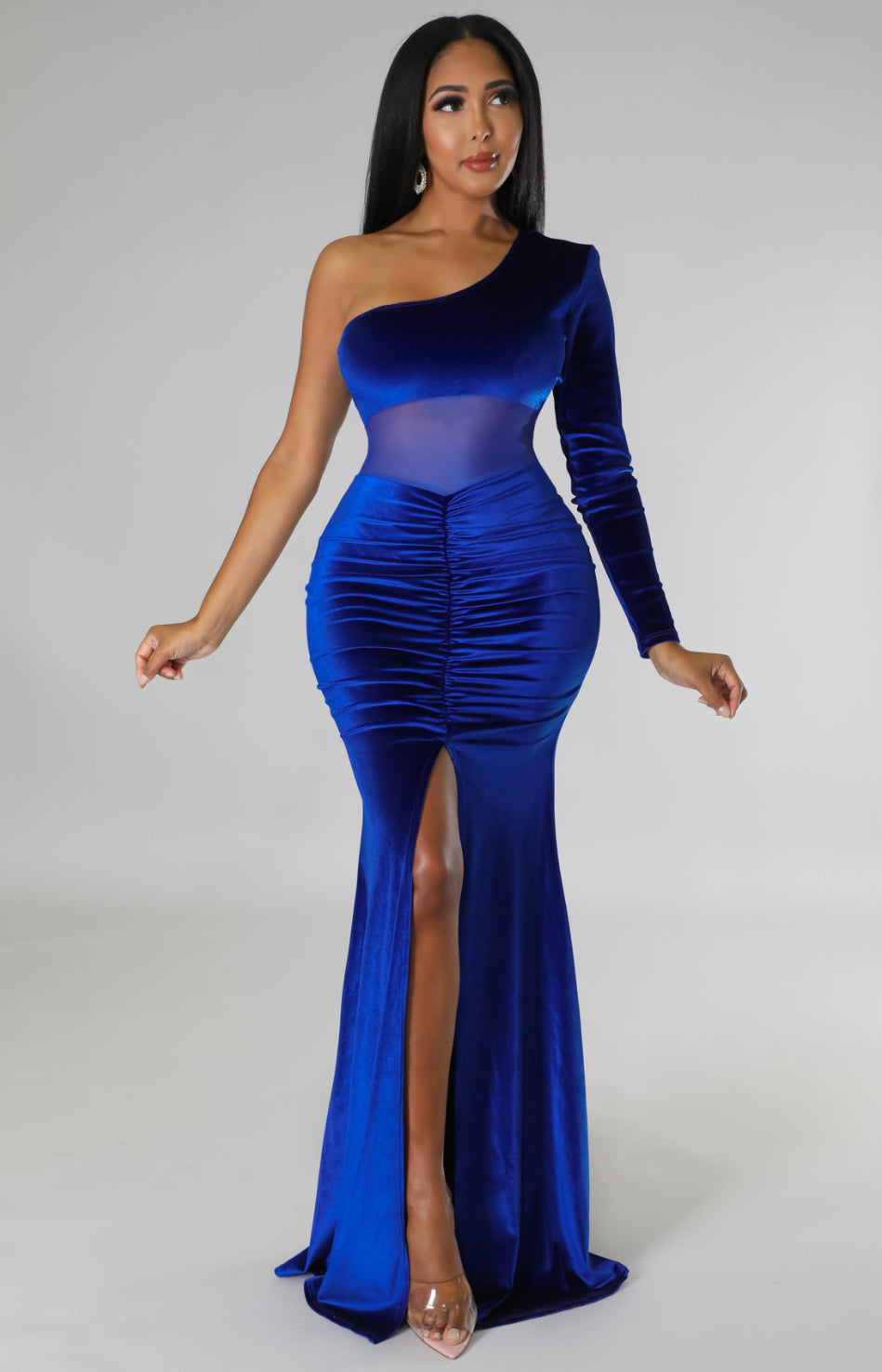 Velvet Girly Dress( Royal Blue)