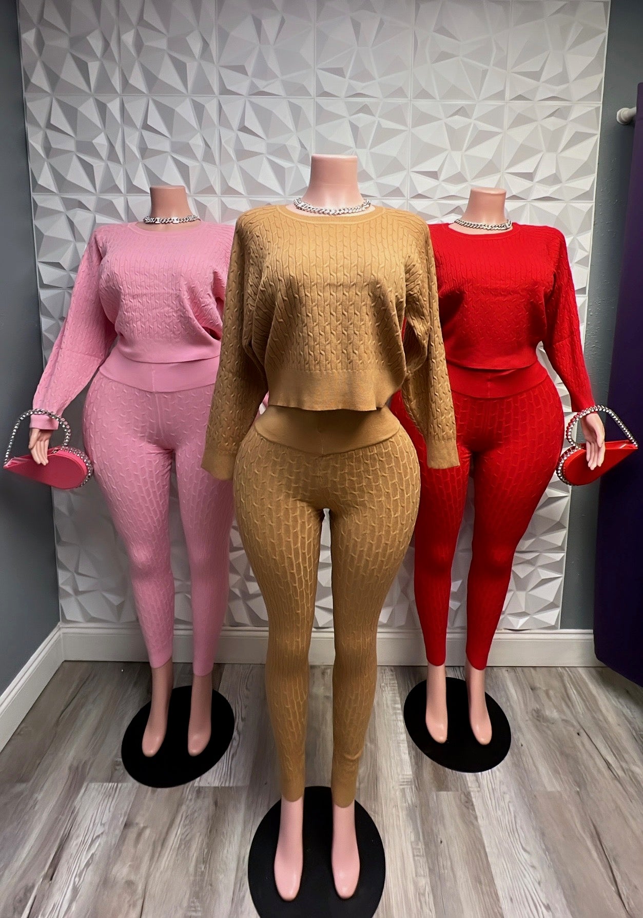 Cozy Knit Set (Red)