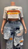 Chevy Girl Crop Top (White)
