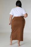 Ciara Cargo Skirt (Brown) is