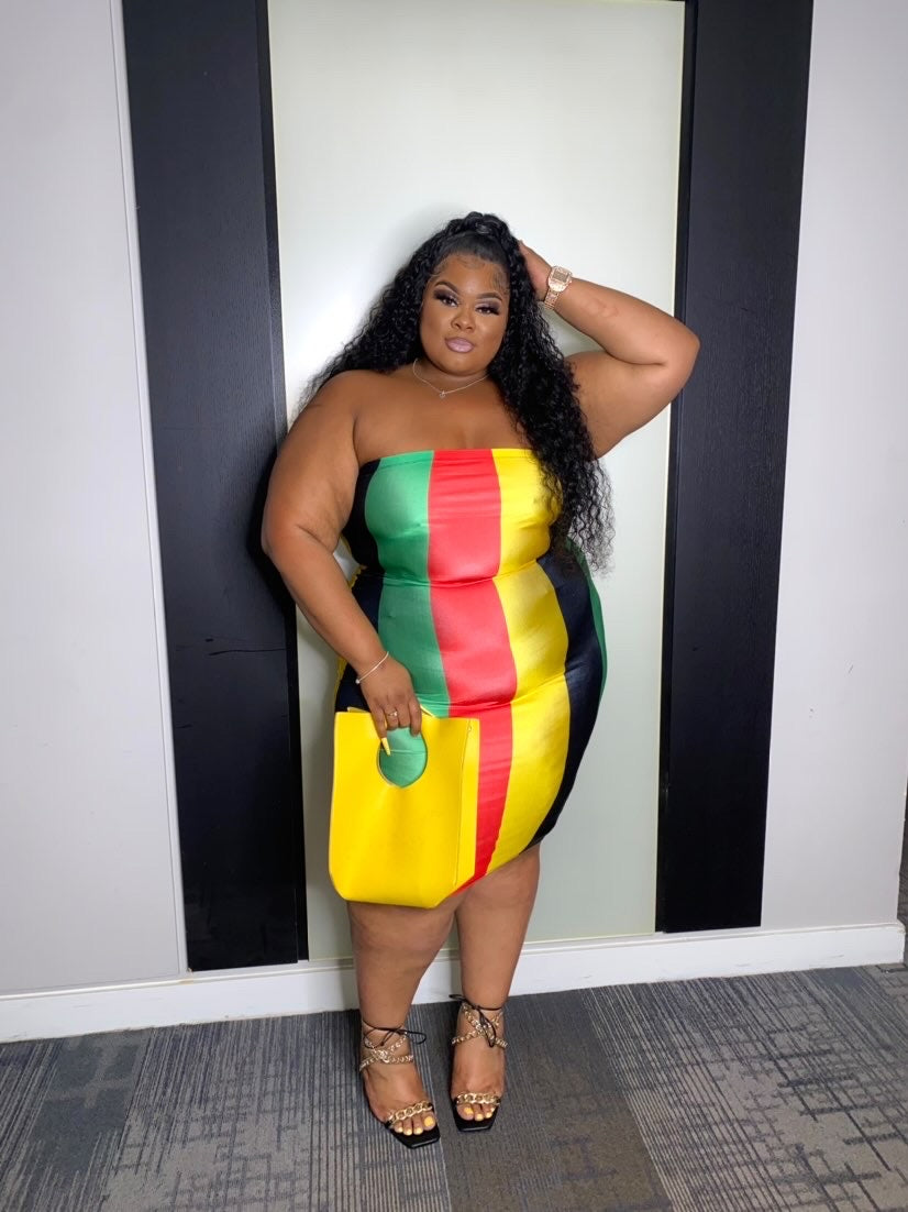 Jamaican Striped Dress - Feelin' Myself Boutique