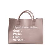 I SPEAK A DIFFERENT LANGUAGE TOTE (ITALIAN) - Feelin' Myself Boutique