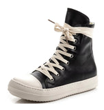 High Top Leather Sneakers (Black) - Feelin' Myself Boutique